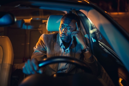 Bored Driver at Night