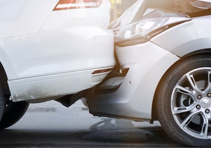 White car rear ending another white car