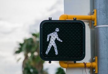 Crosswalk Walk Symbol at Crosswalk